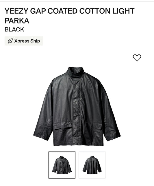 Yeezy Cap Parka Black